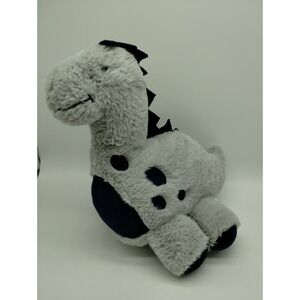 Lambs & Ivy Adorable Dinosaur Gray Blue Plush Stuffed Animal Baby Lovey 13"